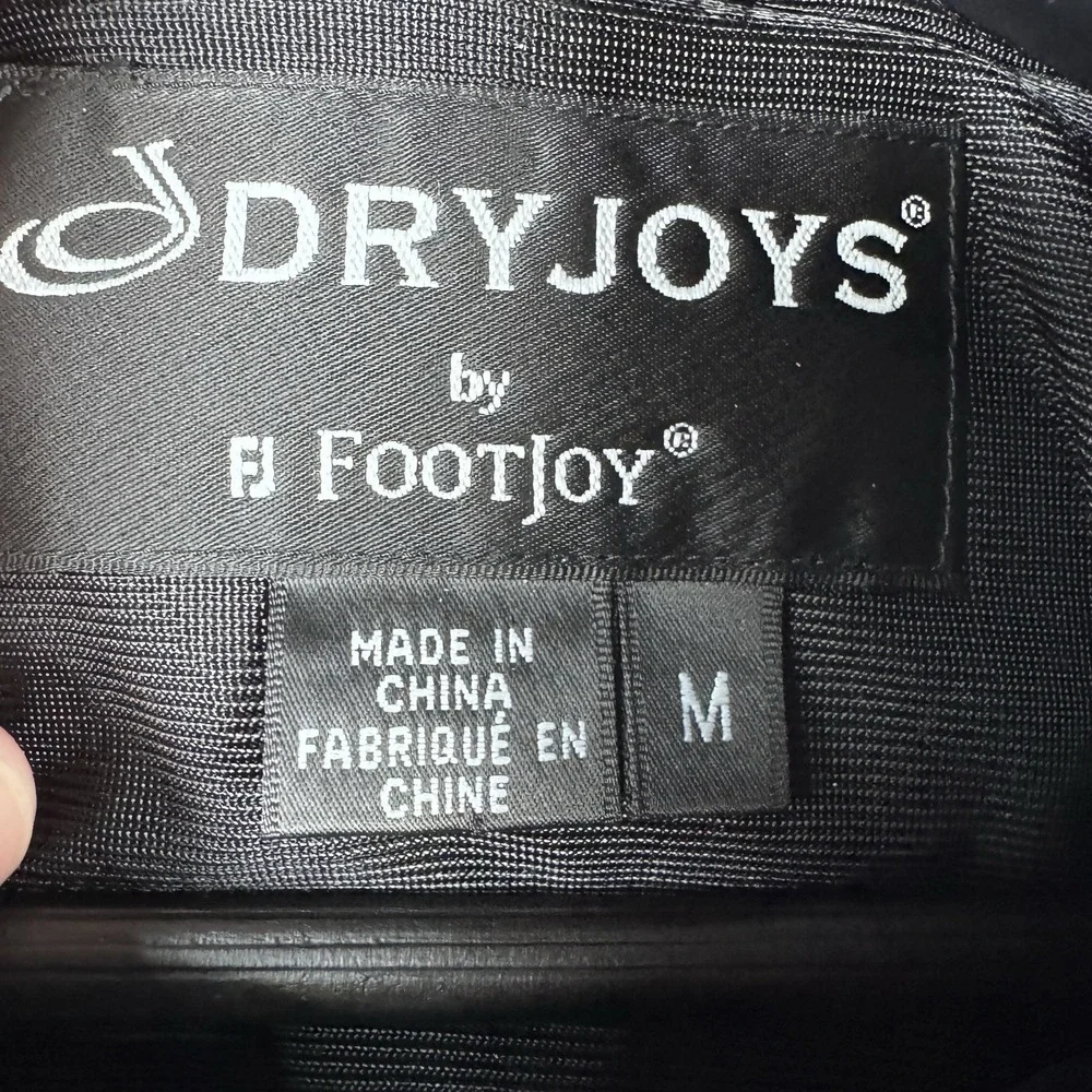 Footjoy Dryjoys Jacket Mens Size Medium Black Golf Convertible Sleeves Full Zip